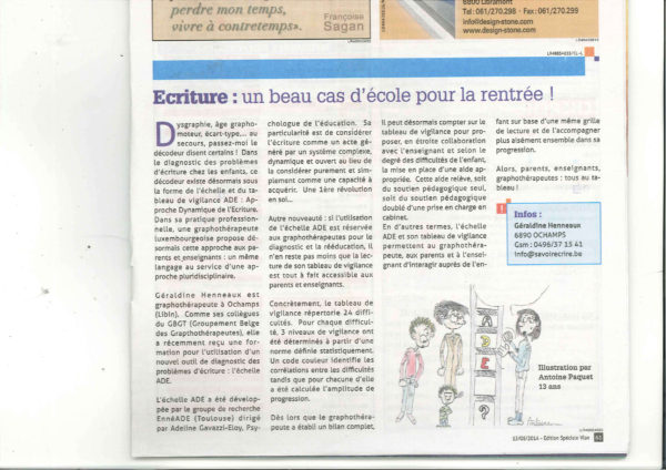 difficultés d'écriture